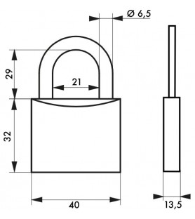 KŁÓDKA MAXIUM 40MM 2 KLUCZE