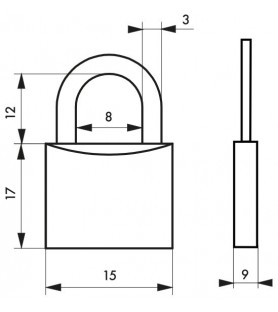 Kłódka Type 1 15Mm Stalowy...