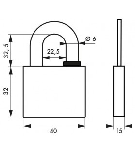 Kłódka Reverso 40Mm Stalowy...