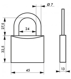 Kłódka Type 1+ 45Mm Kabłąk...