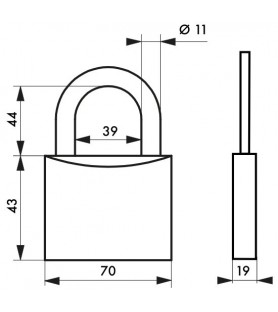 Kłódka Type 1+ 70Mm Kabłąk...