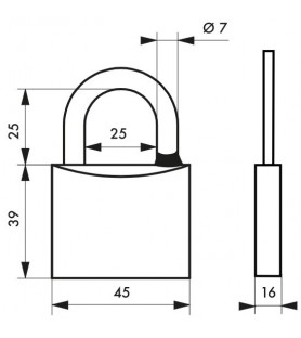 Kłódka Type 3 45Mm Kabłąk...