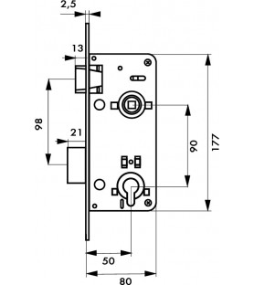 Zamek 50X90 Wkładka - Nikiel