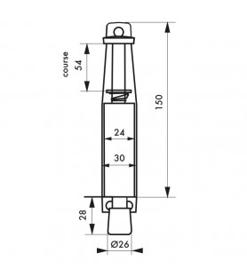 Stoper drzwiowy 150 mm złoty