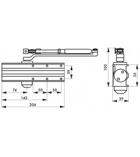 Samozamykacz hydrauliczny DESIGN odwracalny srebrny Thirard |siła 3