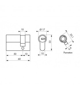Półwkładka TRANSIT 2 50 x 10 mm, do systemu MASTER KEY, nikiel, 3 klucze | Thirard