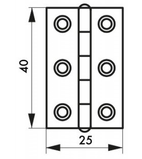 Zawias inox 304 - 40 x 25 mm