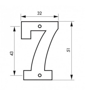 Cyfra 7" wysokość 51 mm na...